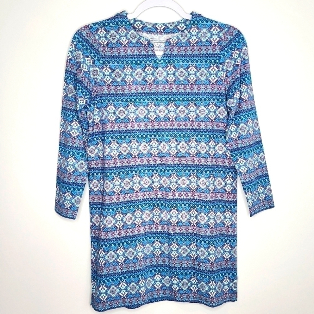 Coolibar UPF 50+ Tunic Dress Cover-up 3/4 Sleeves Large